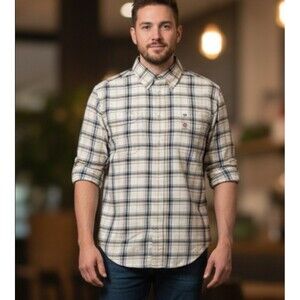 Vintage 90s Tommy Hilfiger Size XL Shirt Flannel Crest Plaid Cotton Button Down